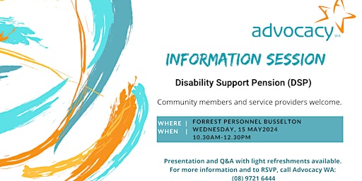 Hauptbild für Information Session: Disability Support Pension (DSP)- Busselton