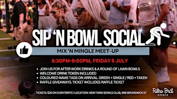 Primaire afbeelding van Sip 'N Bowl Social - After work drinks & lawn bowls