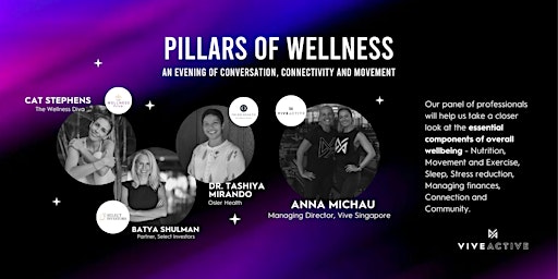 Hauptbild für Pillars of Wellness - An Evening of Conversation, Connectivity & Movement