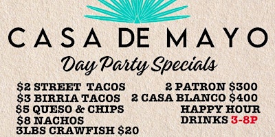 5.4 | “CASA DE MAYO” BRUNCH & DAY PARTY @ THE ADDRESS primary image