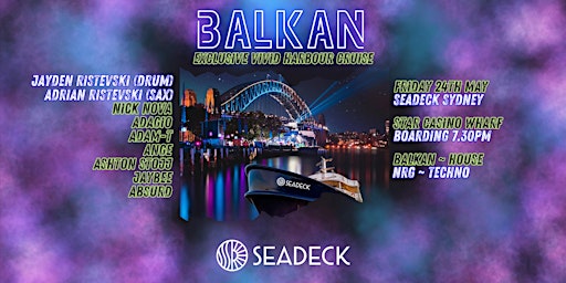 Balkan Superclub: SEADECK Vivid Night Harbour Cruise primary image