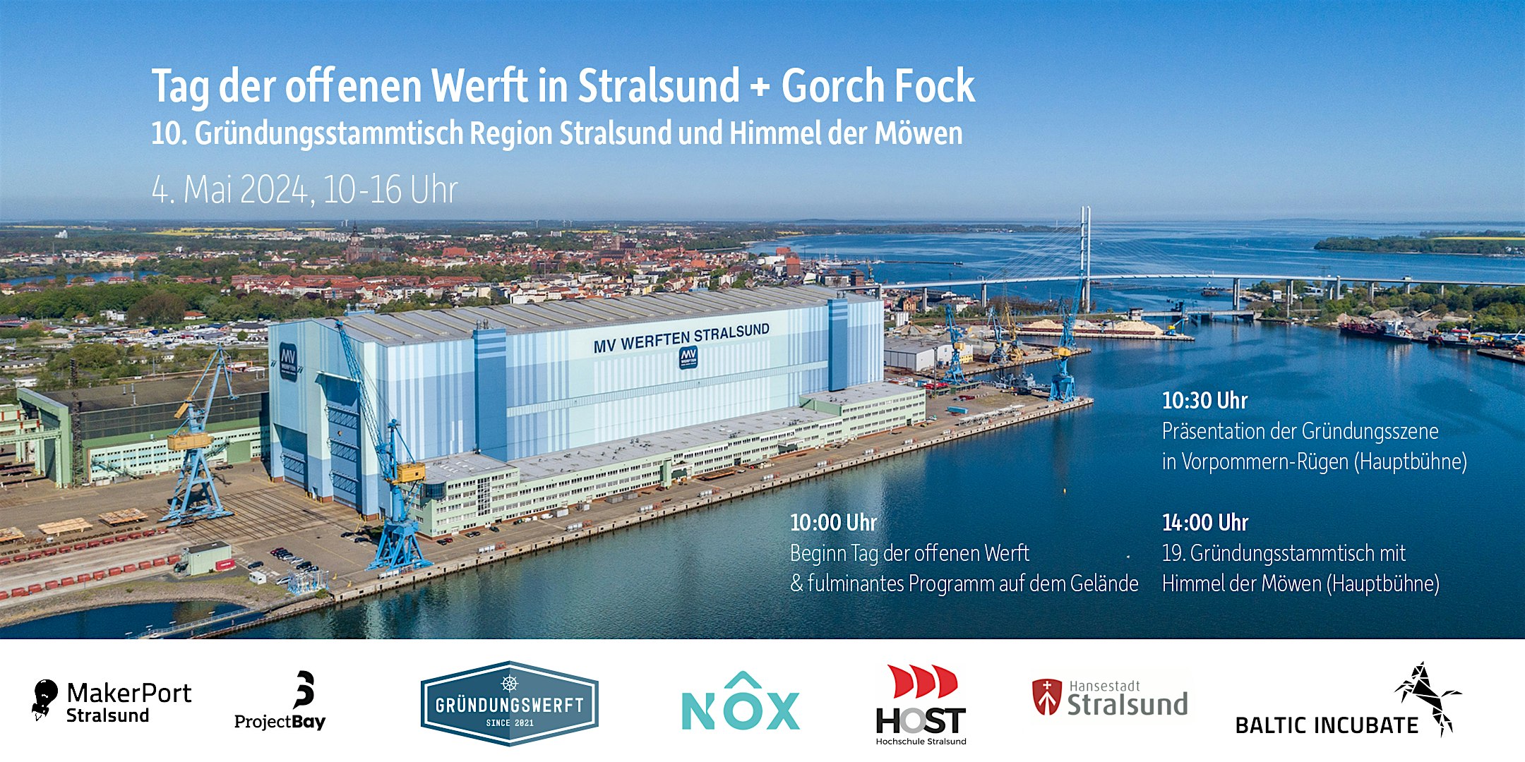 Veranstaltungsbild für die Veranstaltung Tag der offenen Werft Stralsund & 10. Gründungsstammtisch Region HST