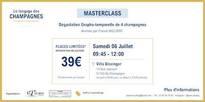 Image principale de Masterclass #2 - Dégustation Grapho-temporelle 4 champagnes Franck Wolfert