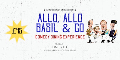 Imagem principal do evento Allo, Allo Basil & Co - Comedy Dining Experience