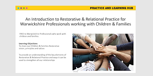 Primaire afbeelding van SCC CS529 Introduction to Restorative & Relational Practice Workshop