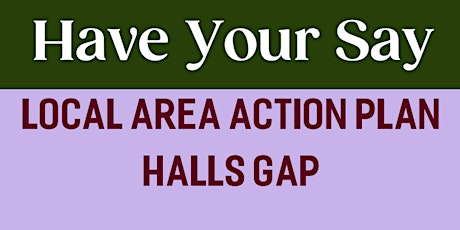 Draft Local Area Action Plan Workshop - Halls Gap