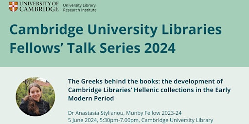 Fellow's talk: The Greeks behind the books primary image