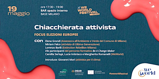 Primaire afbeelding van CHIACCHIERATA ATTIVISTA focus Elezioni europee - WeWorld Festival 2024