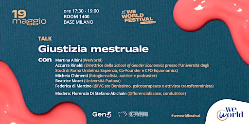 Imagen principal de Giustizia Mestruale - WeWorld Festival 2024