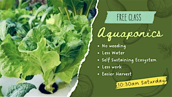 Imagem principal do evento Grow Your Own Food EASIER - Free Aquaponics Made Simple Class