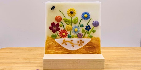 Fused glass flower bowl picture workshop