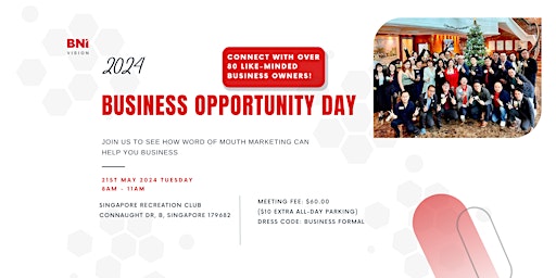 Immagine principale di BNI Vision SG's Mega Business Opportunity Day 