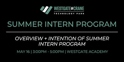 Imagem principal do evento Overview + Intention of Summer Intern Program