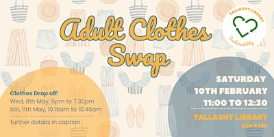 Image principale de Tallaght Library Clothes Swap For Adults