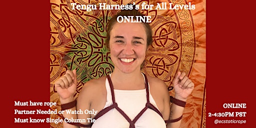 Imagem principal do evento Tengu Harness for All Levels - Shibari - ONLINE
