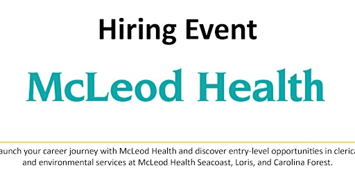 McLeod Health Hiring Event primary image