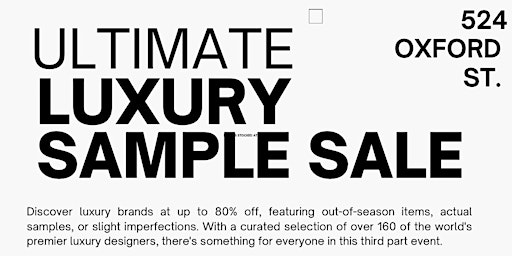 The Ultimate Luxury Sample Sale primary image