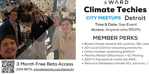 Hauptbild für Climate Techies Detroit / Ann Arbor Cleantech & Sustainability Meetup