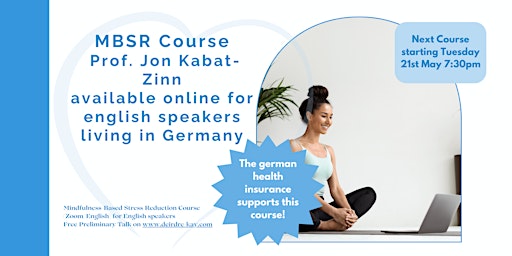 Image principale de MBSR (Mindfulness Based Stress Reduction) Course for English Speakers
