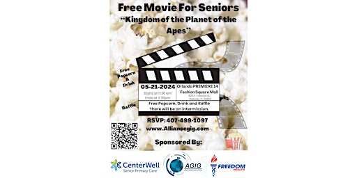 Primaire afbeelding van Free Movie For 55+ Seniors - "Kingdom of the Planet of the Apes"