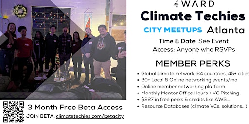 Primaire afbeelding van Climate Techies Atlanta Monthly Member Sustainability & Networking Meetup