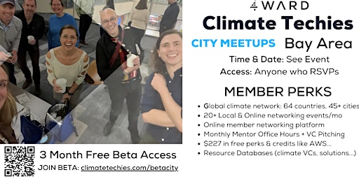 Climate Techies SF, UC Berkeley & Bay Area Sustainability Networking Meetup primary image