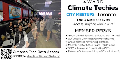 Climate Techies Toronto Member Sustainability & Networking Meetup primary image