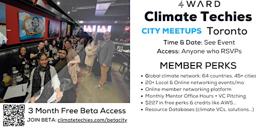 Climate Techies Toronto Member Sustainability & Networking Meetup primary image