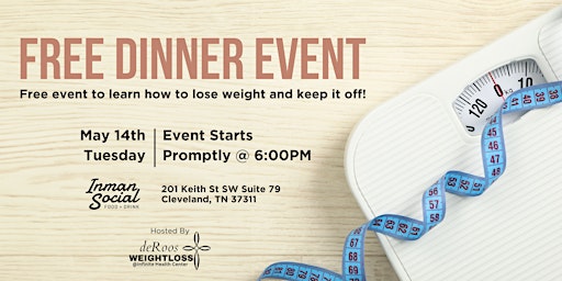 Image principale de Free Dinner Event: Learn The Sustainable Way To Lose Weight!