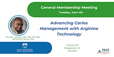Imagem principal do evento SADDS June GM: Advancing Caries Management with Arginine Technology