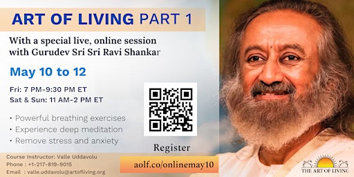 Image principale de Online Art of Living Part 1:Live session with Gurudev Sri Sri Ravi Shankar