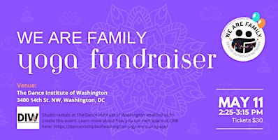 Primaire afbeelding van Yoga for Good - A Benefit for We Are Family DC