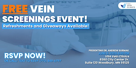 FREE Vein Screenings Event (Families and Seniors Welcome!)