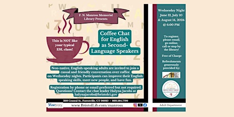 Coffee Chat for English as Second-Language Speakers