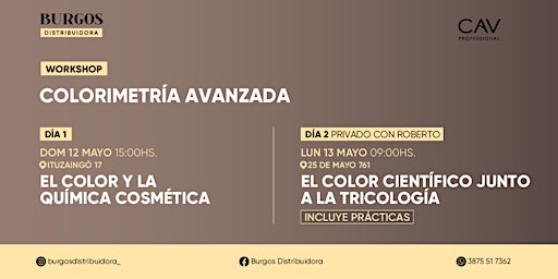 Hauptbild für Workshop de "Colorimetría Avanzada" por Roberto Cangiano