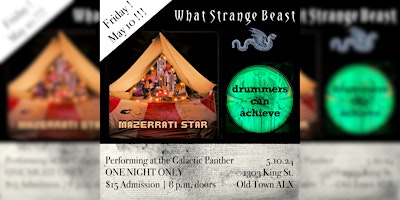 LIVE MUSIC: Drummers Can Achieve / What Strange Beast / Mazerrati Star primary image
