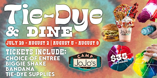 Imagem principal do evento Tie-Dye & Dine at Camp JoJo's Naperville!