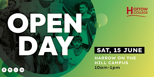 Harrow College Open Day  - Harrow on the Hill Campus, Saturday 15 June 2024 primary image