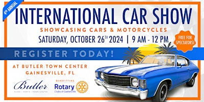 Fourth Annual INTERNATIONAL Car Show Hosted by Butler primary image