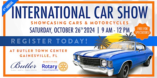 Fourth Annual INTERNATIONAL Car Show Hosted by Butler primary image