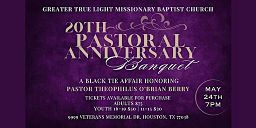 Image principale de GTLMBC 20th Pastoral Anniversary Banquet
