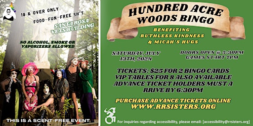 Imagem principal do evento Hundred Acre Woods Bingo