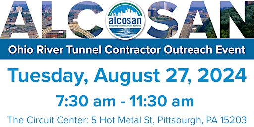 Primaire afbeelding van ALCOSAN Ohio River Tunnel Contractor Outreach Event 2024