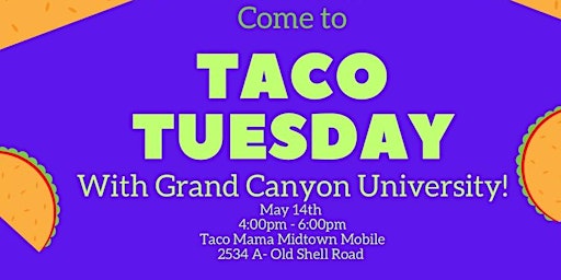 Imagem principal do evento Taco Tuesday with Grand Canyon University