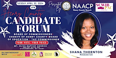 2024 Henry County Candidate Forum hosted by SCWIB PAC & Henry County NAACP primary image
