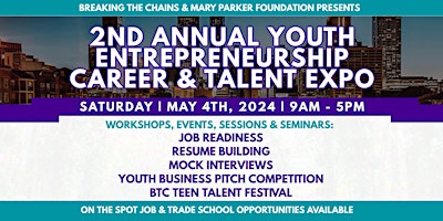 2nd Annual Youth Entrepreneurship, Career & Talent Expo primary image