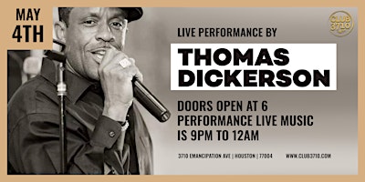 Thomas Dickerson Live in Concert at Club3710 primary image