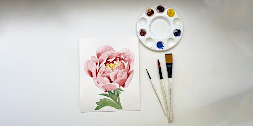 Imagem principal do evento Watercolors Made Easy: Peony Flower (Brooks) Monday