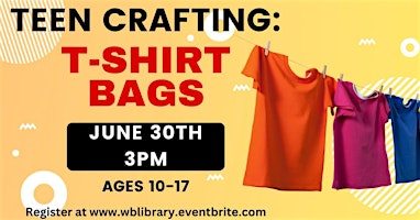 Imagen principal de Hands-on Crafting (Ages 10-17) T-shirt Bags