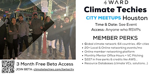 Climate Techies Houston Quarterly Sustainability & Networking Meetup primary image